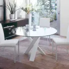 Round design table d.160 crystal top made in Italy Cristal Viadurini