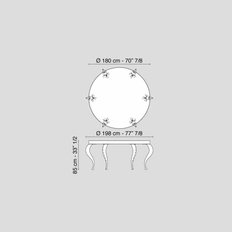 Round table contemporary-style MDF and Luigi steel Viadurini