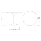 Tulip Table Eero Saarine H 74 Round in Green Alpi Marble Made in Italy - Scarlet Viadurini