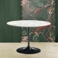 Tulip Table Eero Saarinen H 74 with Carrara Marble Top Made in Italy - Scarlet