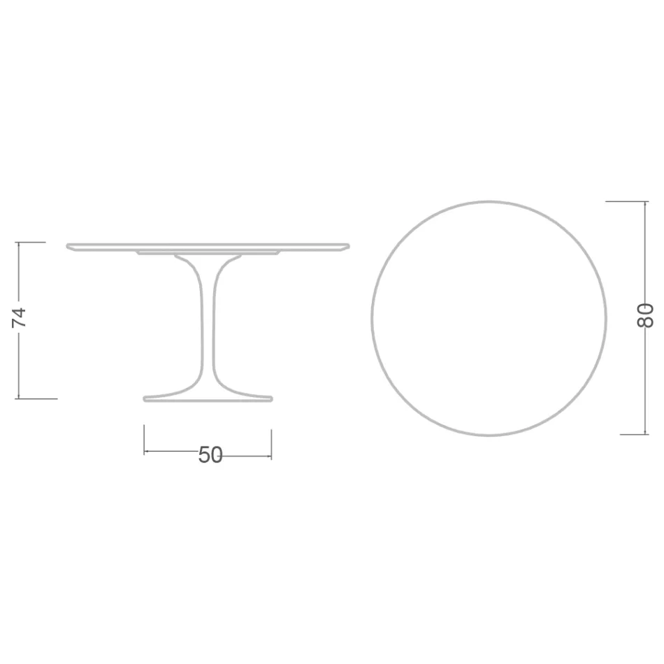 Tulip Table Eero Saarinen H 73 in Calacatta Michelangelo Made in Italy - Scarlet Viadurini