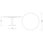 Tulip Table Eero Saarinen H 73 in Diamond Cream Ceramic Made in Italy - Scarlet Viadurini