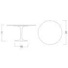 Tulip Table Eero Saarinen H 73 in Diamond Cream Ceramic Made in Italy - Scarlet Viadurini