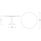 Tulip Table Eero Saarinen H 73 in Diamond Cream Ceramic Made in Italy - Scarlet Viadurini