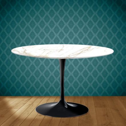 Tulip Table Eero Saarinen H 73 in Ceramic Entzo Made in Italy - Scarlet Viadurini