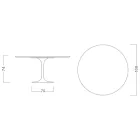 Tulip Table Eero Saarinen H 73 in Ceramic Noir Desire Made in Italy - Scarlet Viadurini