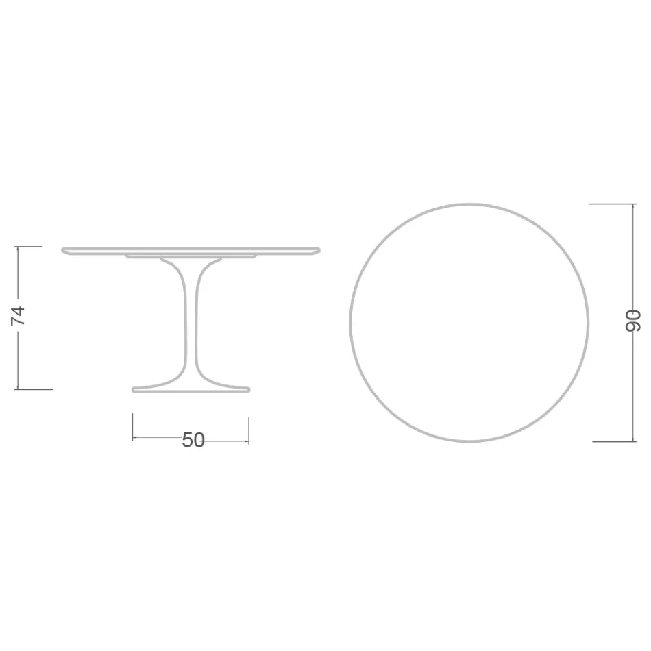 Tulip Table Eero Saarinen H 73 in Ceramic Noir Desire Made in Italy - Scarlet Viadurini