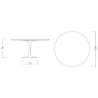 Tulip Table Eero Saarinen H 73 in Ceramic Pietra Grey Made in Italy - Scarlet Viadurini
