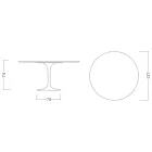 Tulip Table Eero Saarinen H 73 in Ceramic Rem Made in Italy - Scarlet Viadurini