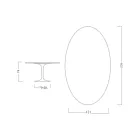 Tulip Table Eero Saarinen H 73 Oval in Absolute White Ceramic Made in Italy - Scarlet Viadurini
