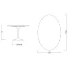 Tulip Table Eero Saarinen H 73 Oval in Ceramic Calacatta Michelangelo - Scarlet Viadurini