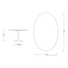 Tulip Table Eero Saarinen H 73 Oval in Diamond Cream Ceramic Made in Italy - Scarlet Viadurini