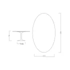 Tulip Table Eero Saarinen H 73 Oval in Diamond Cream Ceramic Made in Italy - Scarlet Viadurini