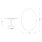 Tulip Table Eero Saarinen H 73 Oval in Ceramic Entzo Made in Italy - Scarlet Viadurini