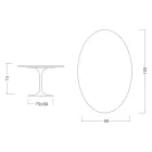 Tulip Table Eero Saarinen H 73 Oval in Ceramic Entzo Made in Italy - Scarlet Viadurini
