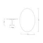Tulip Table Eero Saarinen H 73 Oval in Ceramic Entzo Made in Italy - Scarlet Viadurini