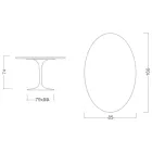 Tulip Table Eero Saarinen H 73 Oval in Absolute Black Ceramic Made in Italy - Scarlet Viadurini
