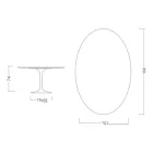 Tulip Table Eero Saarinen H 73 Oval in Ceramic Pietra Grey Made in Italy - Scarlet Viadurini