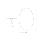 Tulip Table Eero Saarinen H 73 Oval in Ceramic Pietra Grey Made in Italy - Scarlet Viadurini