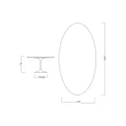 Tulip Table Eero Saarinen H 73 Oval in Ceramic Pietra Grey Made in Italy - Scarlet Viadurini