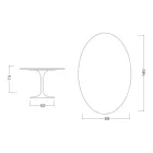 Tulip Table Eero Saarinen H 73 Oval in Ceramic Rem Made in Italy - Scarlet Viadurini