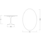 Tulip Table Eero Saarinen H 73 Oval in Ceramic Rem Made in Italy - Scarlet Viadurini