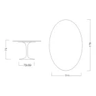 Tulip Table Eero Saarinen H 73 Oval in Statuario Altissimo Ceramic Made in Italy - Scarlet Viadurini
