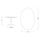 Tulip Table Eero Saarinen H 73 Oval in Statuario Altissimo Ceramic Made in Italy - Scarlet Viadurini