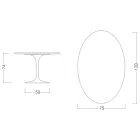 Tulip Table Eero Saarinen H 73 Oval in Statuario Altissimo Ceramic Made in Italy - Scarlet Viadurini