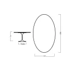 Tulip Table Eero Saarinen H 73 Oval in Cherry Stained Oak Made in Italy - Scarlet Viadurini