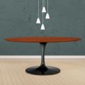 Tulip Table Eero Saarinen H 74 Oval in Cherry Stained Oak Made in Italy - Scarlet