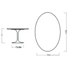 Tulip Table Eero Saarinen H 73 Oval in Cherry Stained Oak Made in Italy - Scarlet Viadurini