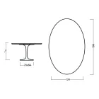 Tulip Table Eero Saarinen H 73 Oval in Moka Stained Oak Made in Italy - Scarlet Viadurini