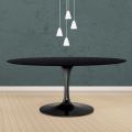Eero Saarinen Tulip Table H 74 Oval in Black Stained Oak Made in Italy - Scarlet