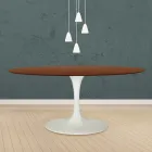 Eero Saarinen Tulip Table H 73 Oval in Dark Walnut Stained Oak Made in Italy - Scarlet Viadurini