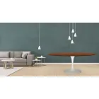 Eero Saarinen Tulip Table H 73 Oval in Dark Walnut Stained Oak Made in Italy - Scarlet Viadurini