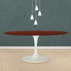 Eero Saarinen Tulip Table H 73 Oval in Rosewood Stained Oak Made in Italy - Scarlet Viadurini