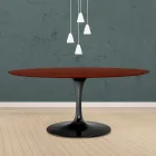 Eero Saarinen Tulip Table H 73 Oval in Rosewood Stained Oak Made in Italy - Scarlet Viadurini