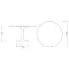 Tulip Table Eero Saarinen H 73 Round in Absolute White Made in Italy - Scarlet Viadurini