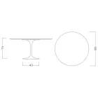 Tulip Table Eero Saarinen H 73 Round in Diamond Cream Ceramic Made in Italy - Scarlet Viadurini
