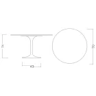Tulip Table Eero Saarinen H 73 Round in Ceramic Entzo Made in Italy - Scarlet Viadurini