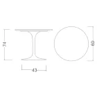 Tulip Table Eero Saarinen H 73 Round in Ceramic Pietra Grey Made in Italy - Scarlet Viadurini
