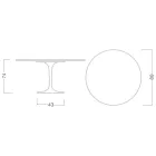 Tulip Table Eero Saarinen H 73 Round in Ceramic Pietra Grey Made in Italy - Scarlet Viadurini
