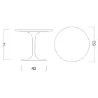 Tulip Table Eero Saarinen H 73 Round Ceramic Rem Made in Italy - Scarlet Viadurini