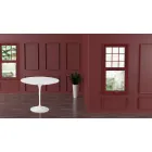 Eero Saarinen H 73 Round Tulip Table in White Liquid Laminate Made in Italy - Scarlet Viadurini