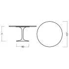 Tulip Table Eero Saarinen H 73 Round in Cherry Stained Oak Made in Italy - Scarlet Viadurini