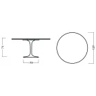 Tulip Table Eero Saarinen H 73 Round in Cherry Stained Oak Made in Italy - Scarlet Viadurini