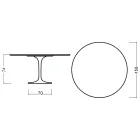 Tulip Table Eero Saarinen H 73 Round in Cherry Stained Oak Made in Italy - Scarlet Viadurini