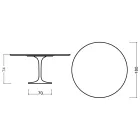 Tulip Table Eero Saarinen H 73 Round in Oak Stained Moka Made in Italy - Scarlet Viadurini