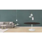 Tulip Table Eero Saarinen H 73 Round in Oak Stained Moka Made in Italy - Scarlet Viadurini